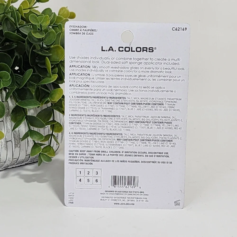 L. A. Colors 6 Color Eyeshadow Cloud 9 Palette New Unopened
